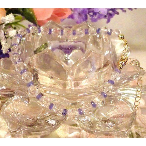 天然石 パワーストーン ブレスレット 宝石質タンザナイト/5Aスターカットクリスタル  114　