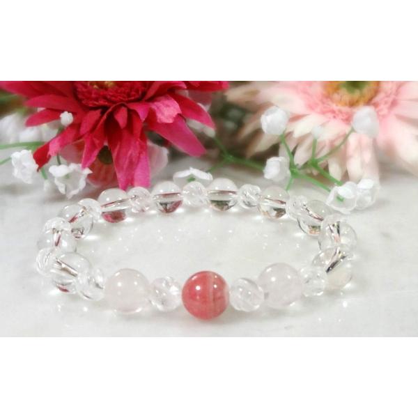 118 天然石 パワーストーン ブレスレット アルゼンチン産 インカローズ ローズクォーツ 水晶