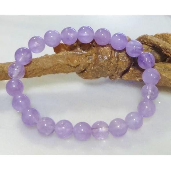 123 天然石 パワーストーン ブレスレット ラベンダーアメジスト　8mm 珠