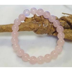 130 天然石 パワーストーン ブレスレット ローズクォーツ （紅水晶） AAA　8mm 珠