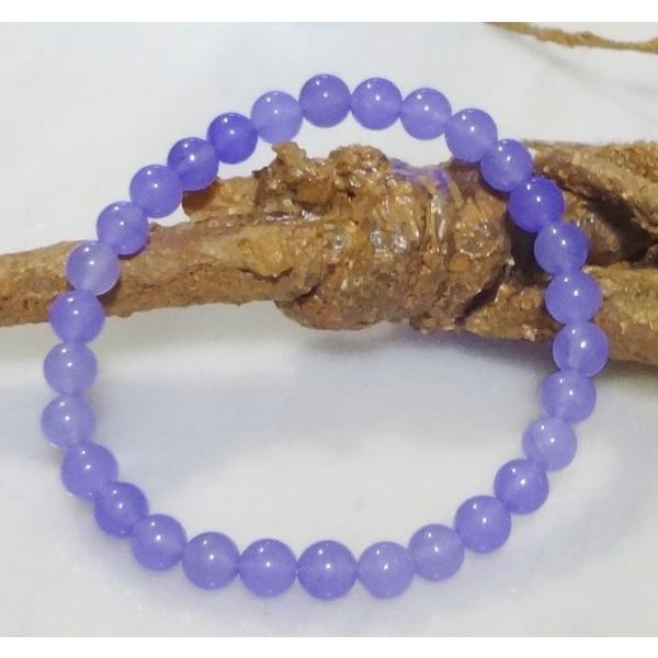 136 天然石 パワーストーン ブレスレット ラベンダージェ-ド　6mm 珠