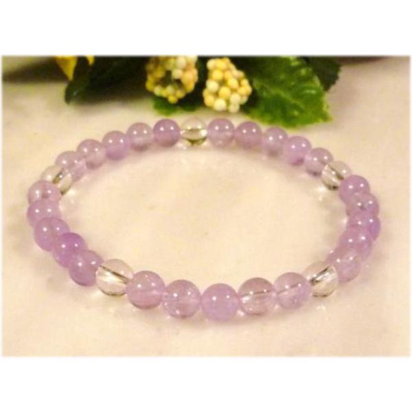 141 天然石 ブレスレット 五芒星 ラベンダーアメジスト クリスタル