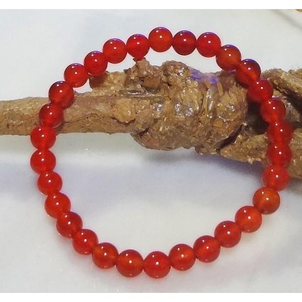 143 天然石 パワーストーン ブレスレット カーネリアン（紅玉髄）　6mm 珠