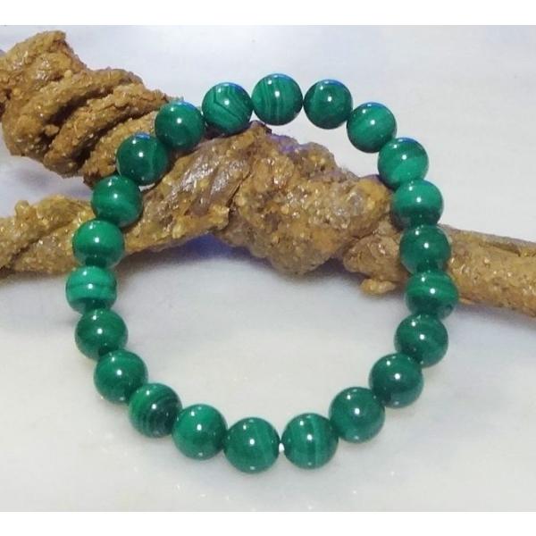 152 天然石 パワーストーン ブレスレット マラカイト 孔雀石　8mm珠