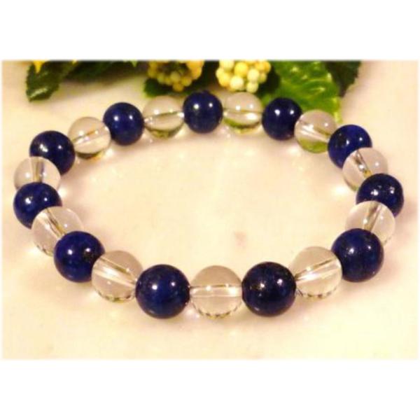 天然石 パワーストーン ブレスレット ラピスラズリ＆クリスタル 154
