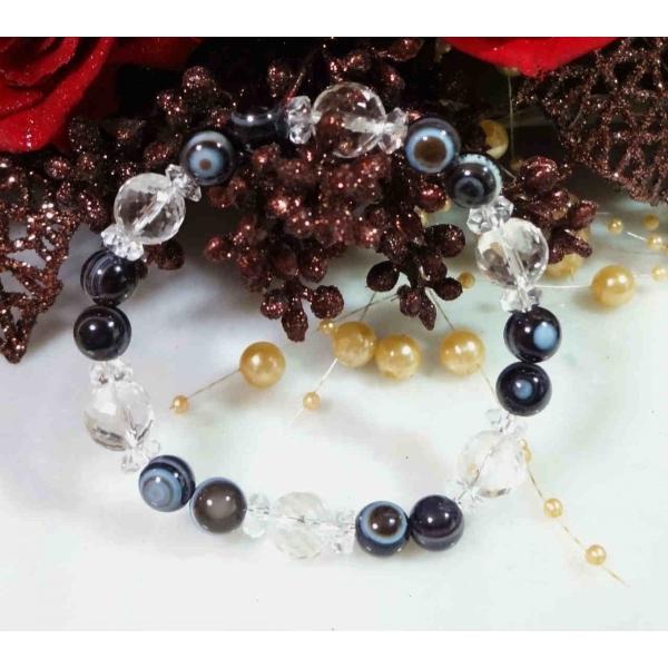 228 天然石 パワーストーン ブレスレット ダビデの星 天眼石 クリスタル