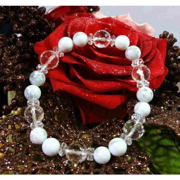 230 天然石 ブレスレット ダビデの星 ハウライト クリスタル