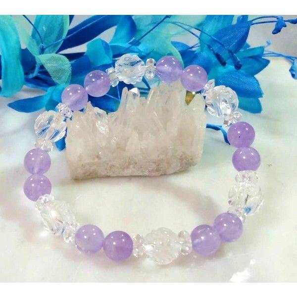 232 天然石 ブレスレット ダビデの星 ラベンダーアメジスト クリスタル　