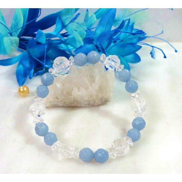 234 天然石 ブレスレット ダビデの星 エンジェライト クリスタル