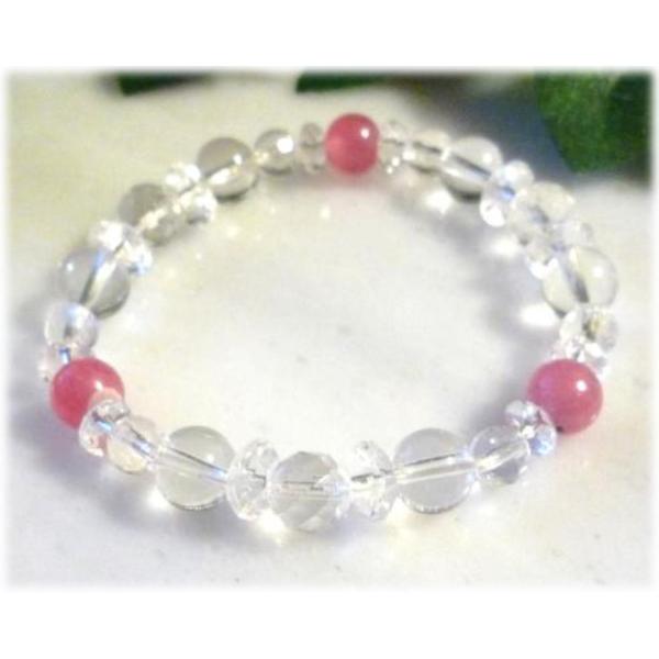 天然石 パワーストーン ブレスレット アルゼンチン産インカローズ＆クリスタル　260