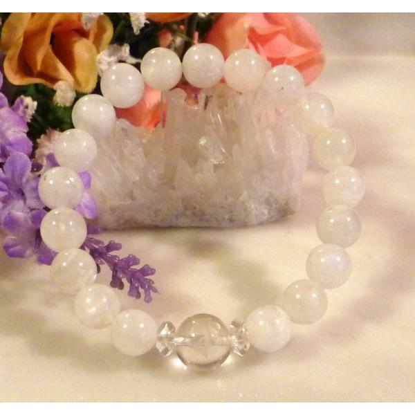 天然石 パワーストーン 梵字 ブレスレット タラーク 丑年 レインボームーンストーン クリスタル　2...