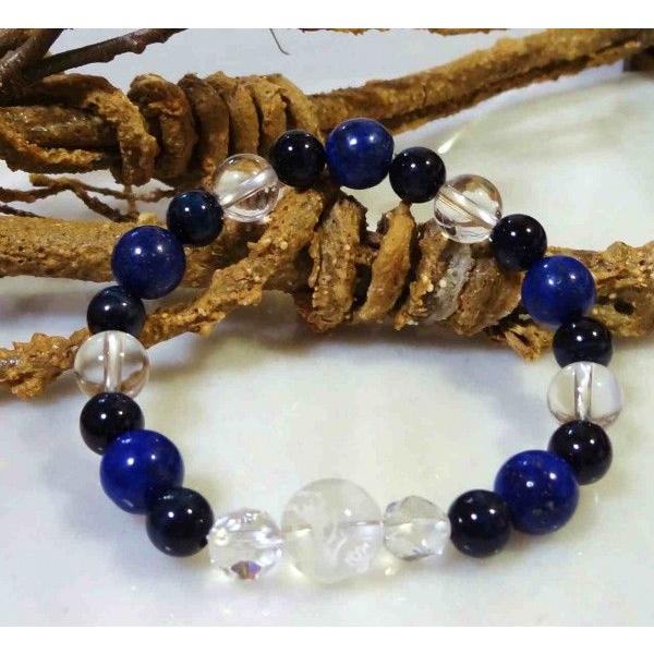 363 天然石 パワーストーン ブレスレット 五爪の龍 ラピスラズリ ホークスアイ