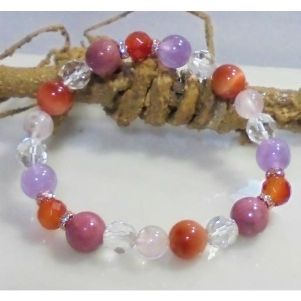 天然石 パワーストーン ブレスレット　大きいサイズ LL 17.5cm 10mm珠 5Aオレンジタイ...