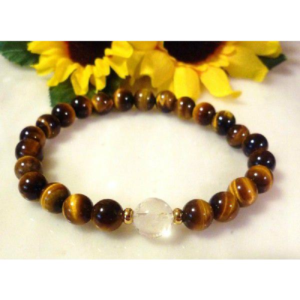 449 天然石 ブレスレット 五爪龍水晶 タイガーアイ 虎目石
