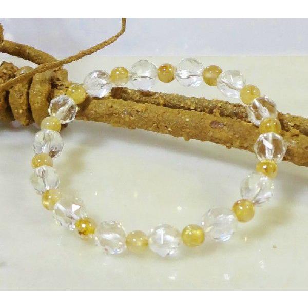 パワーストーン 天然石 ブレスレット/5Aスターカットクリスタル/ルチルクォーツ　480