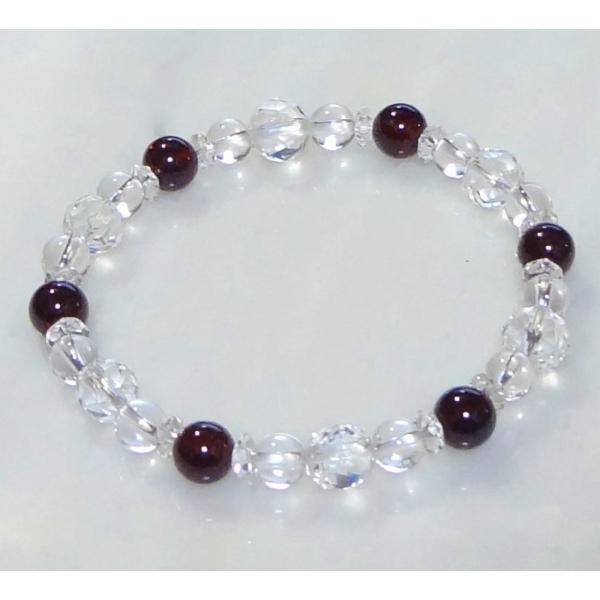 570 天然石 パワーストーン ブレスレット レッドガーネット 5Aスターカットクリスタル