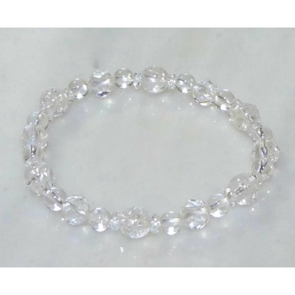 580 天然石 パワーストーン ブレスレット クラッククリスタル 5Aスターカットクリスタル ４月誕...