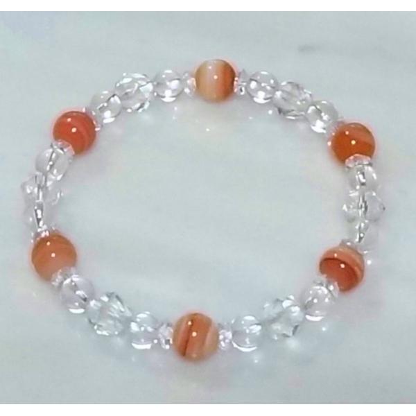 585 天然石 ブレスレット サードニクス 5Aスターカットクリスタル ８月誕生石　