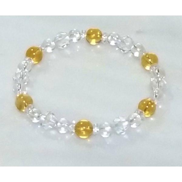 589 天然石 ブレスレット シトリン 5Aスターカットクリスタル １１月誕生石