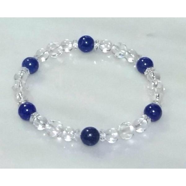 590 天然石 ブレスレット ラピスラズリ 5Aスターカットクリスタル １２月誕生石