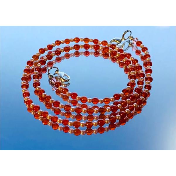 天然石 パワーストーン スワロフスキー グラスコード マスクストラップ カーネリアン スワロフスキー...