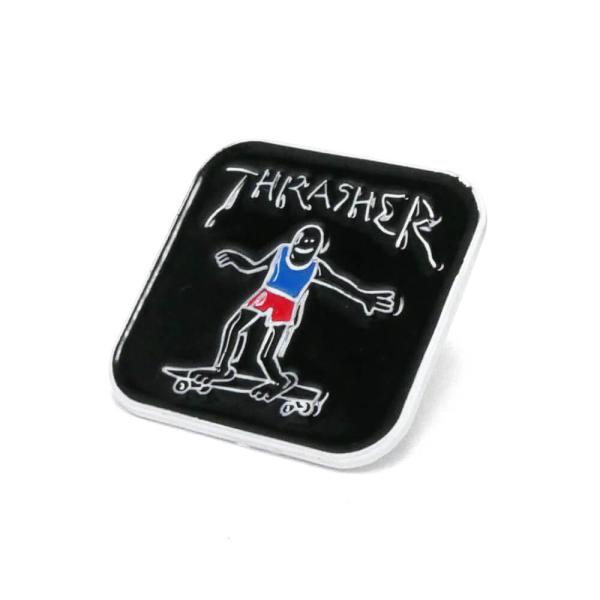 THRASHER BADGE スラッシャー バッジ GONZ LAPEL PIN（US企画） スケー...