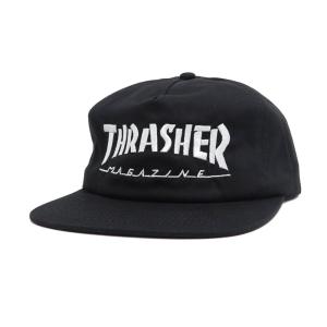 THRASHER CAP スラッシャー キャップ MAG LOGO SNAPBACK BLACK/WHITE（US企画） スケートボード スケボー｜cs-skate