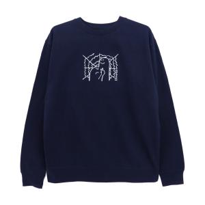 KROOKED CREW SWEAT クルキッド トレーナー GREETING NAVY スケートボード スケボー｜cs-skate