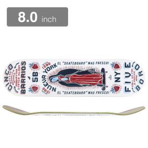 5BORO DECK ファイブボロ デッキ TEAM CINCO BARRIOS WHITE 8.0 スケートボード スケボー｜cs-skate