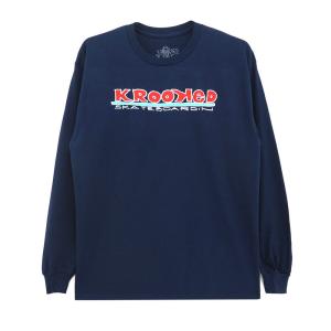 KROOKED LONG SLEEVE クルキッド ロングスリーブTシャツ SKATEBOARDIN NAVY スケートボード スケボー｜cs-skate