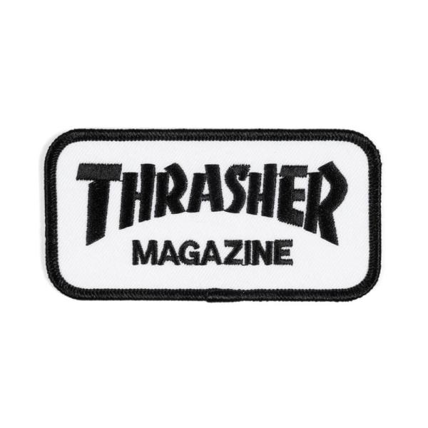 THRASHER PATCH スラッシャー ワッペン LOGO PATCH WHITE/BLACK（...