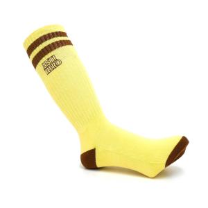 ANTIHERO SOCKS アンチヒーロー ソックス 靴下 BLACK HERO OUTLINE PALE YELLOW/BROWN スケートボード スケボー｜cs-skate