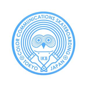 COLOR COMMUNICATIONS STICKER カラーコミュニケーションズ ステッカー OWL IKB 220 LIGHT BLUE スケートボード スケボー