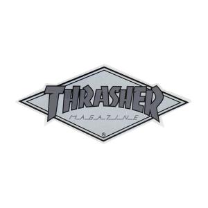 THRASHER STICKER スラッシャー ステッカー DIAMOND LOGO 330 SILVER（US企画） スケートボード スケボー