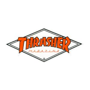 THRASHER STICKER スラッシャー ステッカー DIAMOND LOGO 330 WHITE（US企画） スケートボード スケボー