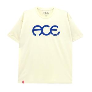 ACE T-SHIRT エース Tシャツ RINGS NATURAL/BLUE スケートボード スケボー｜cs-skate