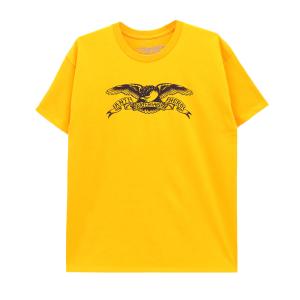 ANTIHERO T-SHIRT アンチヒーロー Tシャツ BASIC EAGLE GOLD/BLACK スケートボード スケボー｜cs-skate