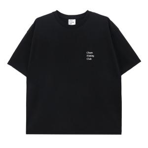 CHAOS FISHING CLUB T-SHIRT カオスフィッシングクラブ Tシャツ LOGO CREWNECK BLACK スケートボード スケボー｜cs-skate