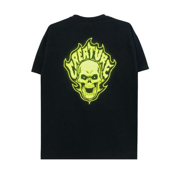 CREATURE T-SHIRT クリーチャー Tシャツ BONEHEAD GLITCH BLACK...