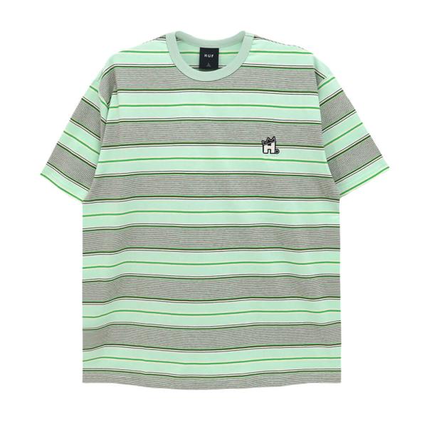 HUF T-SHIRT ハフ Tシャツ VERNON RELAXED KNIT SMOKE MINT...