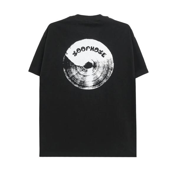 LOOP HOLE T-SHIRT ループホール Tシャツ BRUSH LOGO BLACK スケー...