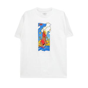 REAL T-SHIRT リアル Tシャツ VOLCANO ART BY GONZ WHITE スケートボード スケボー
