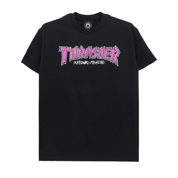 THRASHER T-SHIRT スラッシャー Ｔシャツ BRICK BLACK（US企画） スケー...