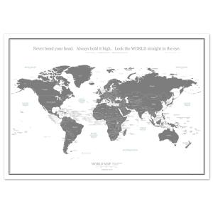 ミニマルマップ 世界地図 シンプル で おしゃれ な インテリア ワールド マップ A1 欧米中心 グレー 12032541424 しもやな商店 通販 Yahoo ショッピング
