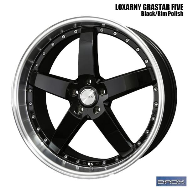 19インチ 5H100 7.5J 7.5J+48 5穴 ホイール 【1本単品 新品】 ブラック/リム...