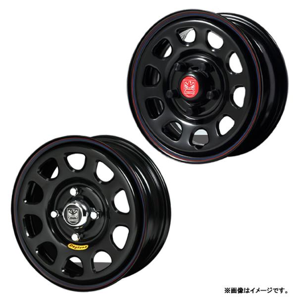 13インチ 4H100 4.5J 4.5J+40 4穴 ホイール 【1本単品 新品】 ブルー＆レッド...