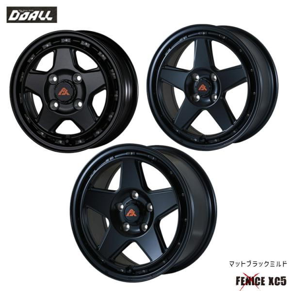12インチ 4H100 4J 4J+43 4穴 ホイール 【1本単品 新品】 マットブラックミルド ...
