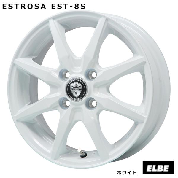 送料無料 エルベ ESTROSA EST-8S (WH) 4.5J-14 +45 4H-100 (1...