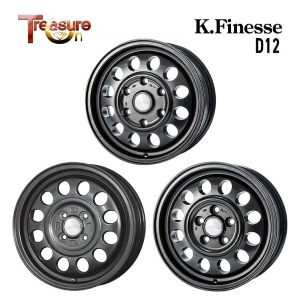 送料無料 トレジャーワン K.Finesse D12 5J-14 +48 5H-114.3 (14イ...