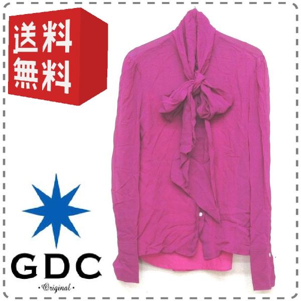 GDC ジーディーシー 日本製 シルク100% シャツブラウス インナー付き リボンタイ ワイン レ...